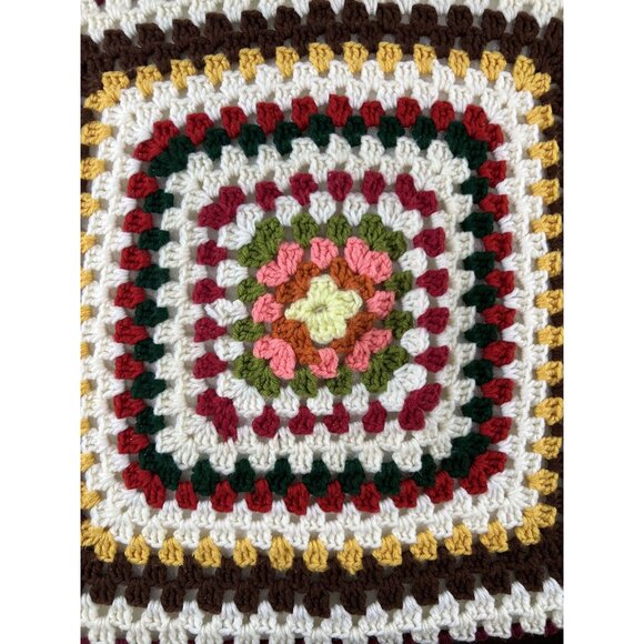 Granny Square Cozy Handmade Crochet Colorful Blanket  Afghan Throw 50"x50" - Picture 3 of 11